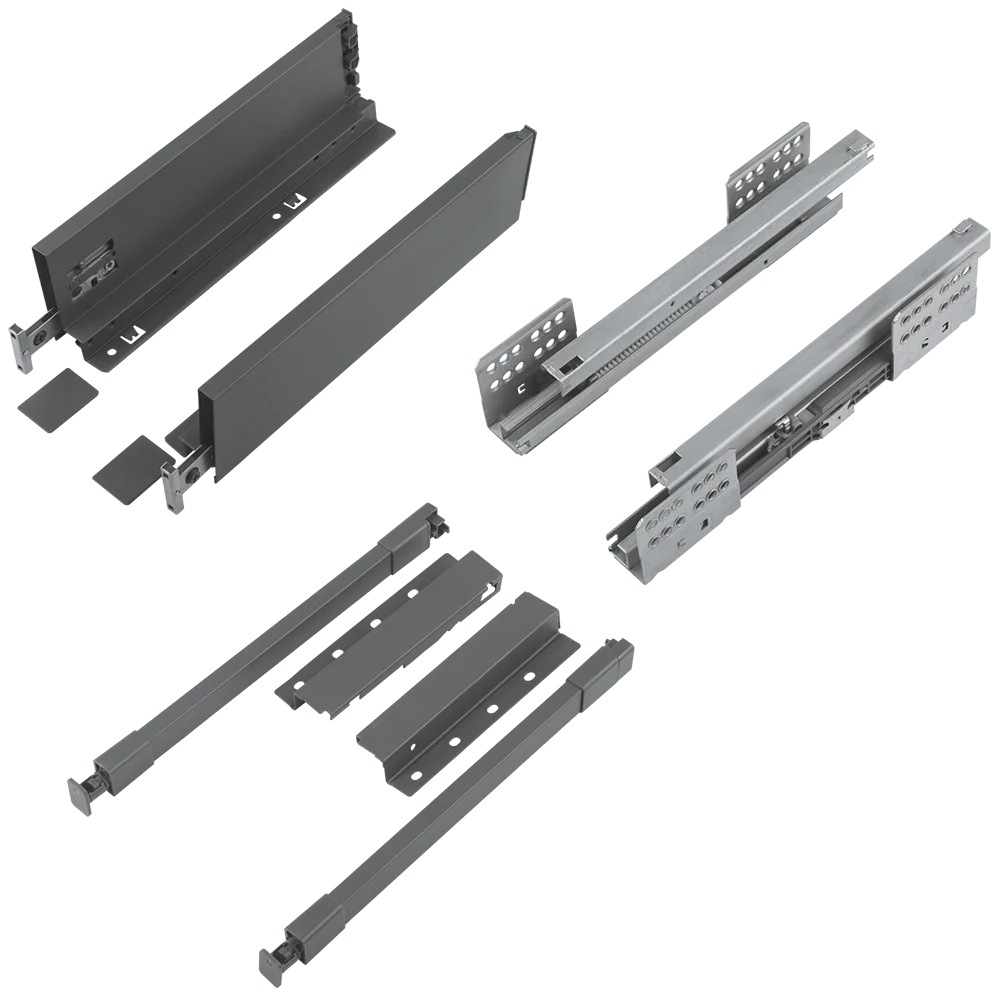 Sistem pentru sertar Teko Slim, metal, antracit, 40 kg, 450 x 167 mm