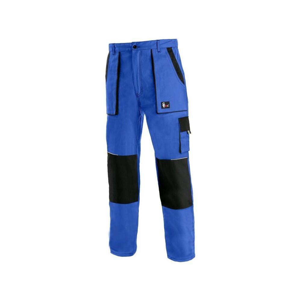 Pantaloni de lucru in talie Luxy Josef, doc, barbatesti, cu intarituri la genunchi, buzunare frontale/laterale, culoare albastru cu negru, marimea 48