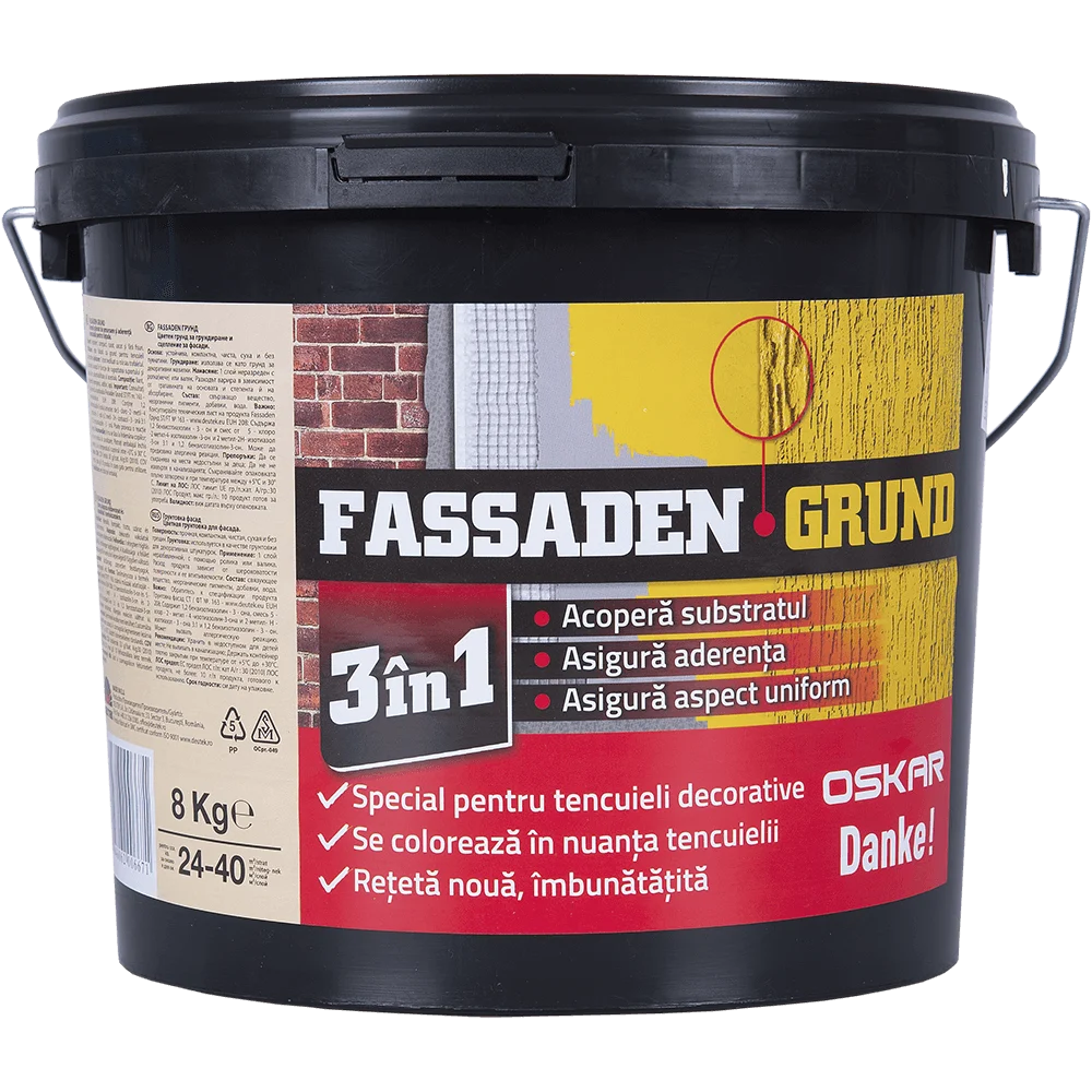 Grund pentru tencuiala Oskar Fassaden, interior/exterior, 8Kg