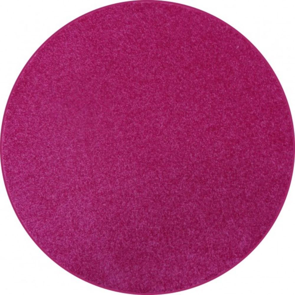 Covor rotund Rainbow, polipropilena friese, model modern roz, diametru 80 cm
