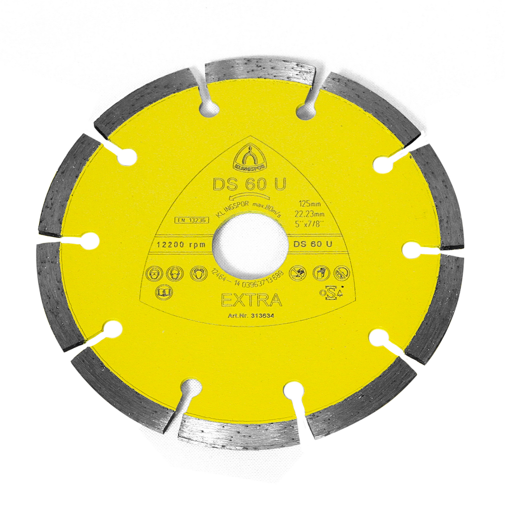 Disc diamantat debitare materiale de constructii, beton, universal Klingspor 313634, 125 x 22.23 mm