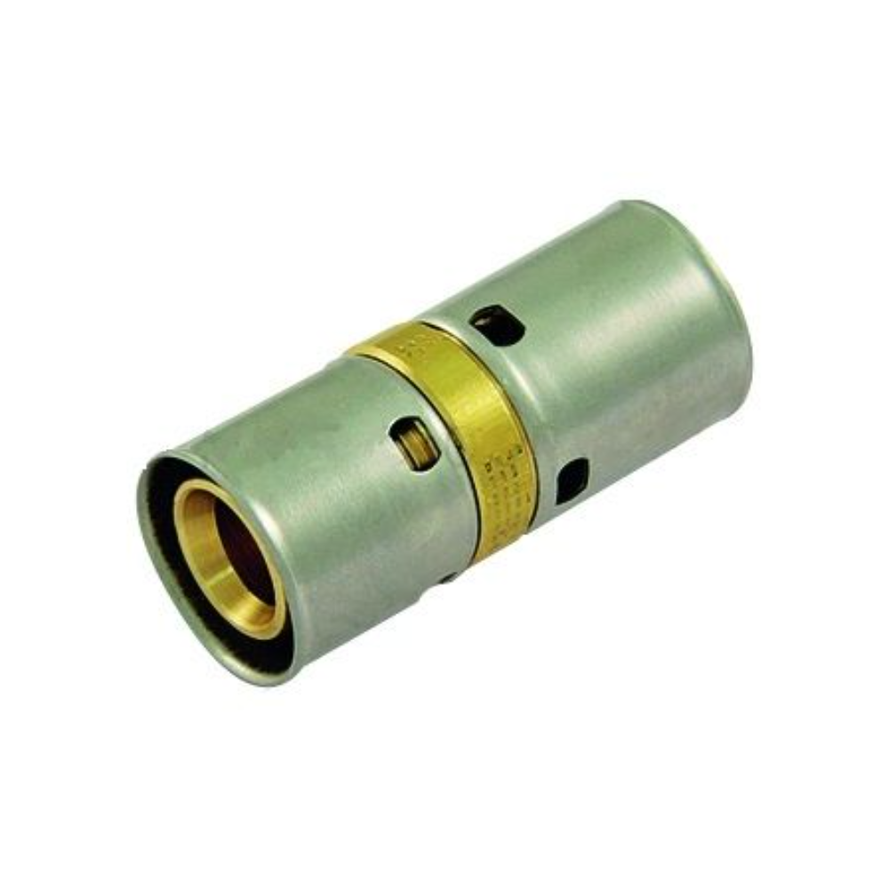 Racord dublu presare multistrat Tiemme, alama, 16 mm diametru