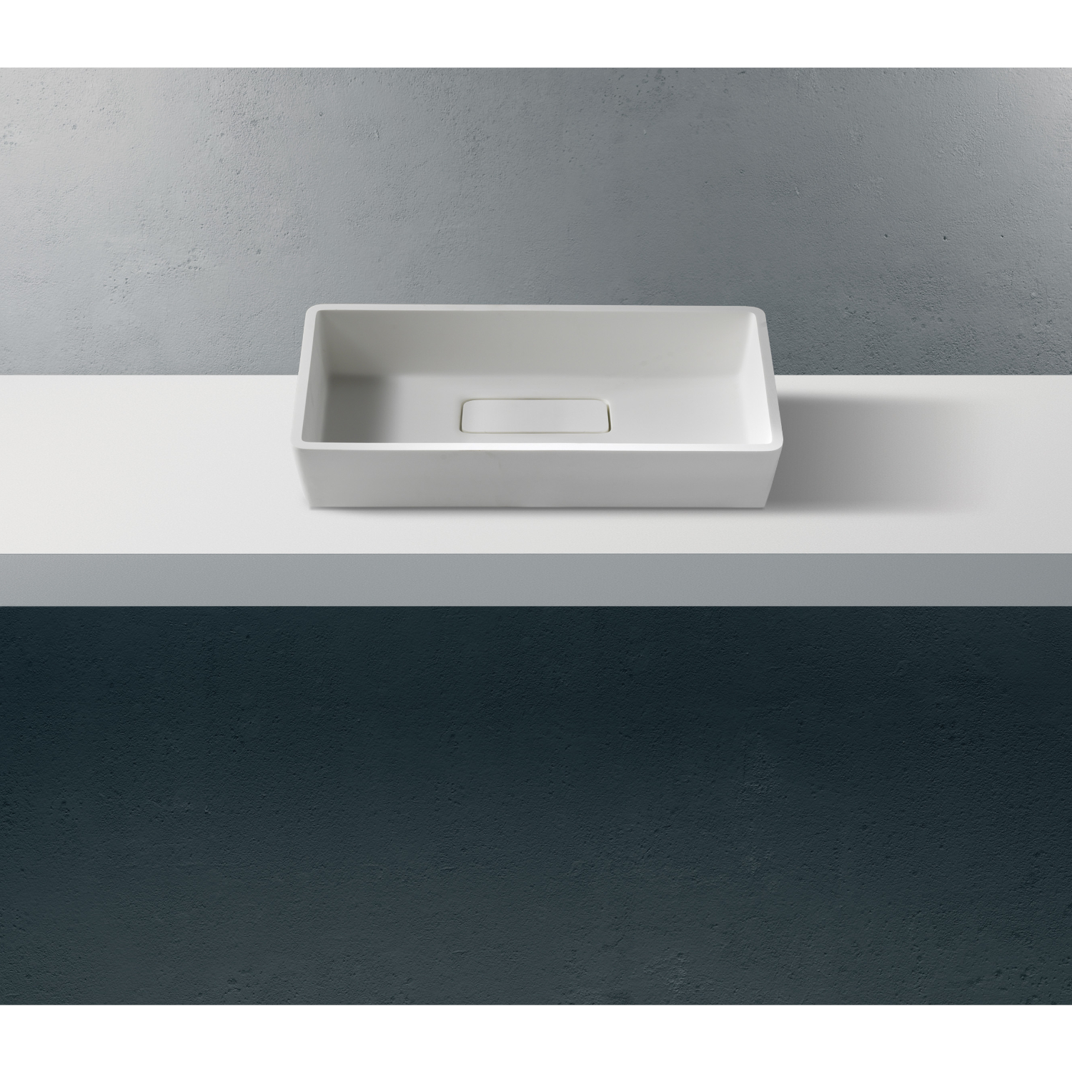 Lavoar baie Betacryl Stone Classic White  BB R 6130B, compozit, dreptunghiular, alb, 62.4 x 60 x 10 cm