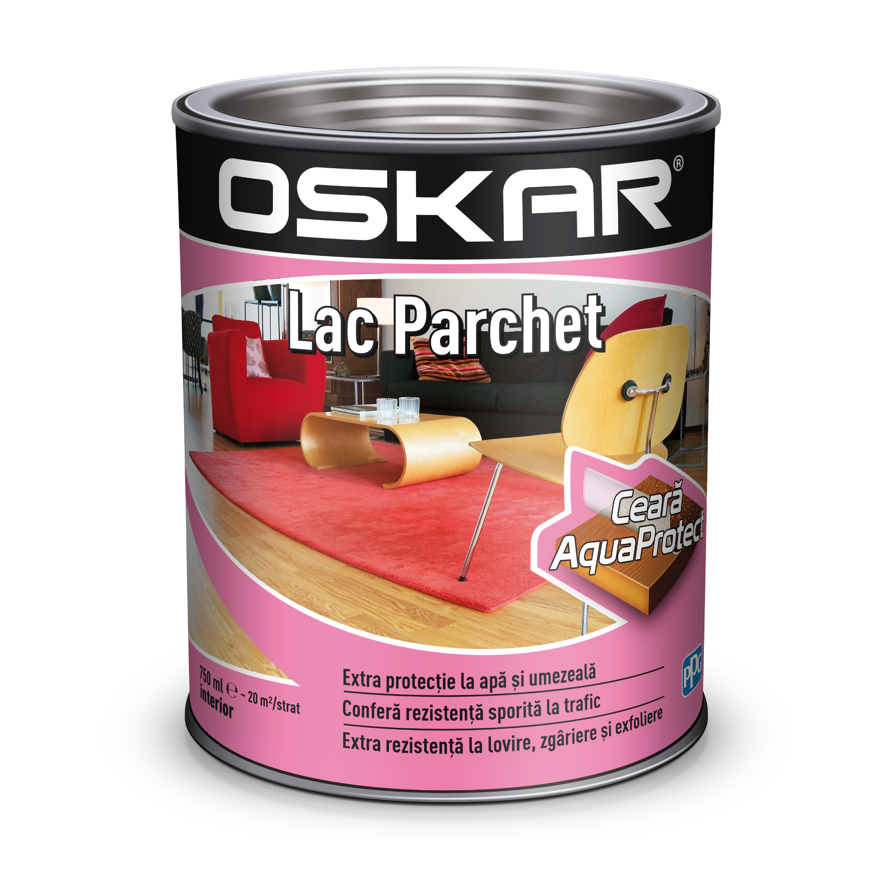 Lac pentru parchet, interior, Oskar, 0.75L, incolor
