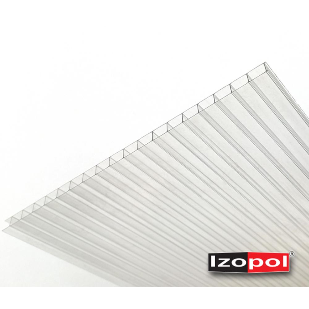 Placa policarbonat Izopol, transparent, grosime 10 mm, 2 x 1.05 m