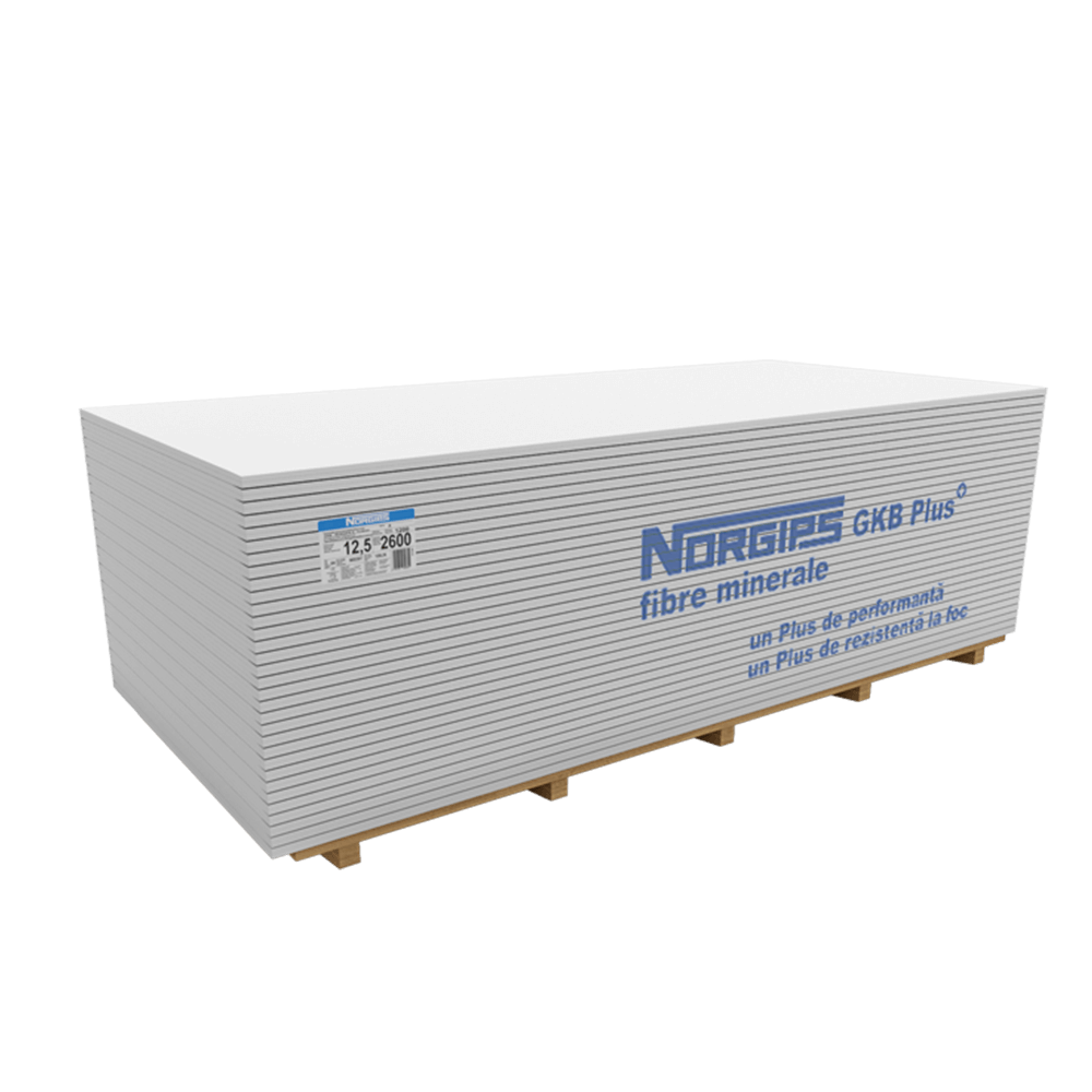 Placa gips carton Norgips GKB Plus, 12.5 x 2600 x 1200 mm