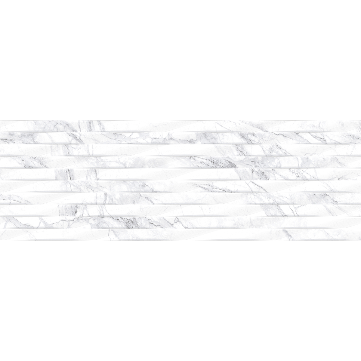 Faianta decorativa 38035-L(L) Coconut, glazurata, rectificata, model in relief, finisaj mat cu efecte lucioase, efect Luster, alb si gri, 75 x 25 cm