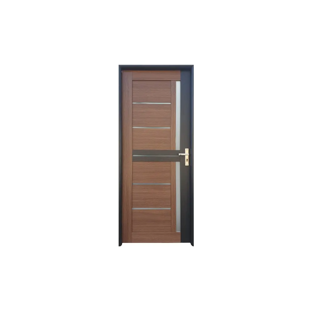 Usa interior MDF Pamate U79B, reversibila, cu geam, wenge, 200 x 80 cm