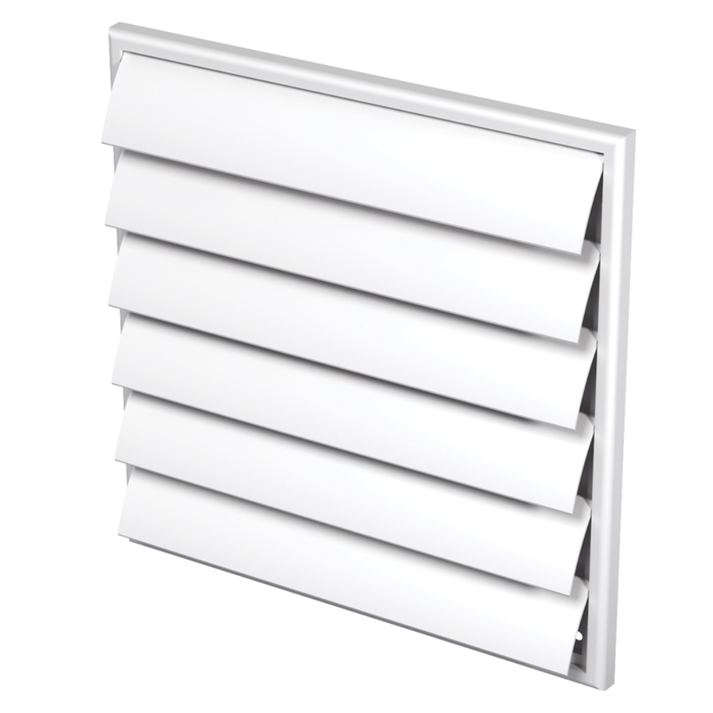 Grila jaluzele gravitationale Vents, PVC, alb, 250 x 250 mm