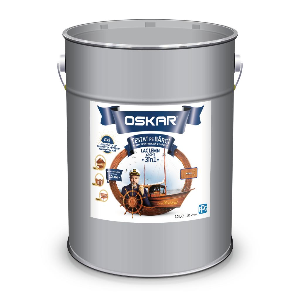 Lac pentru lemn OSKAR Lac Lemn Yacht 3 in 1, interior si exterior,  castan, 10 l