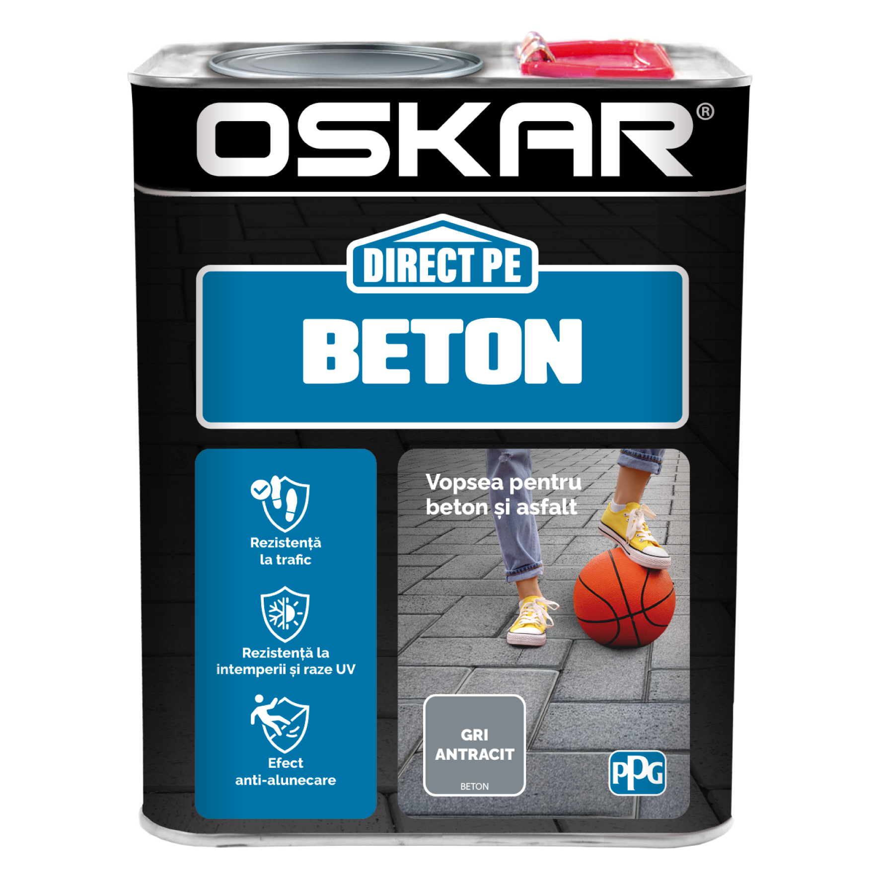 Email Oskar Direct pe beton, gri antracit, interior/exterior, 2,5 l
