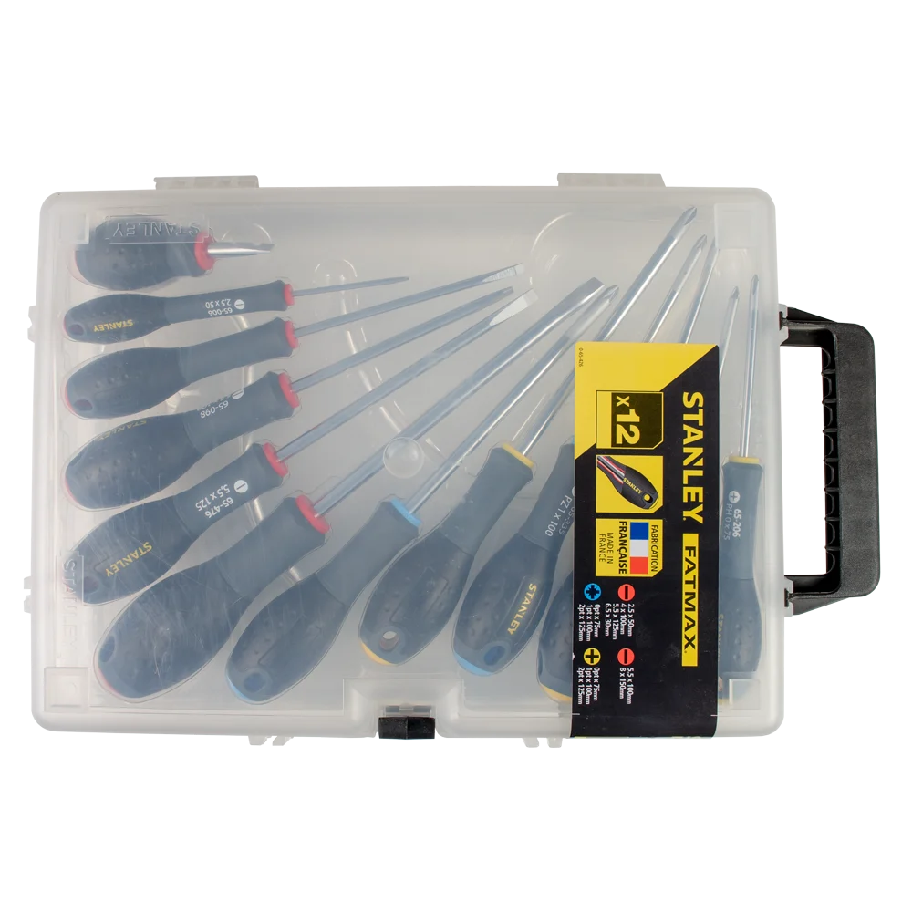 Set 12 surubelnite Stanley FatMax, pe culori, cu manere rotunjite