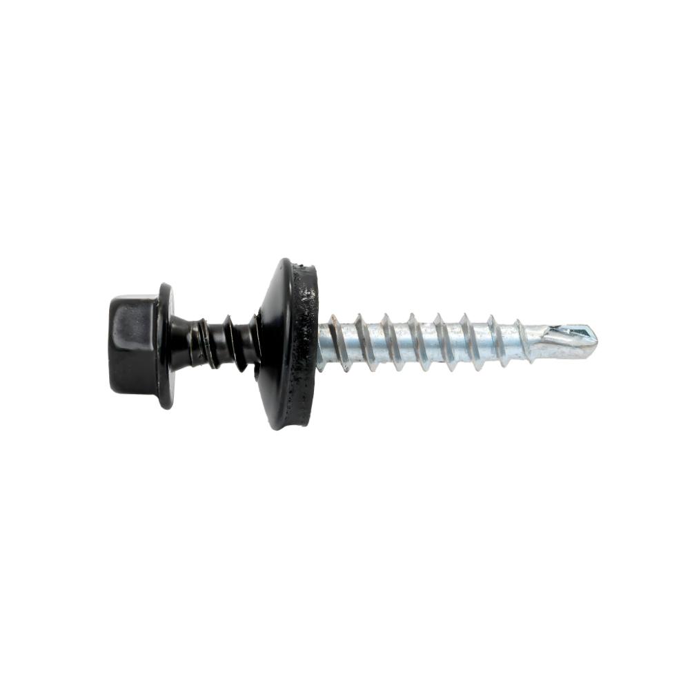 Surub autoforant pentru tigla metalica, negru, RAL 9005, 4.8 x 35 mm, 50 bucati