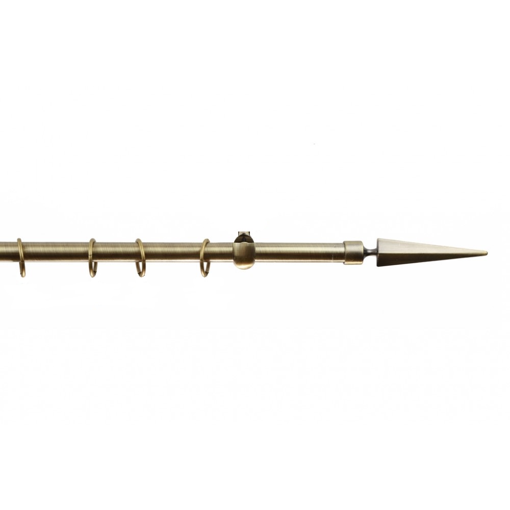 Galerie metalica cu capat sulita, diametru 16 mm, auriu antic, 240 cm