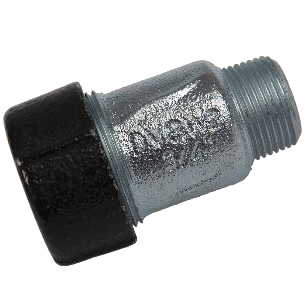 Mufa rapida Gebo, QA-filet exterior, fonta zincata, 1/2 inch