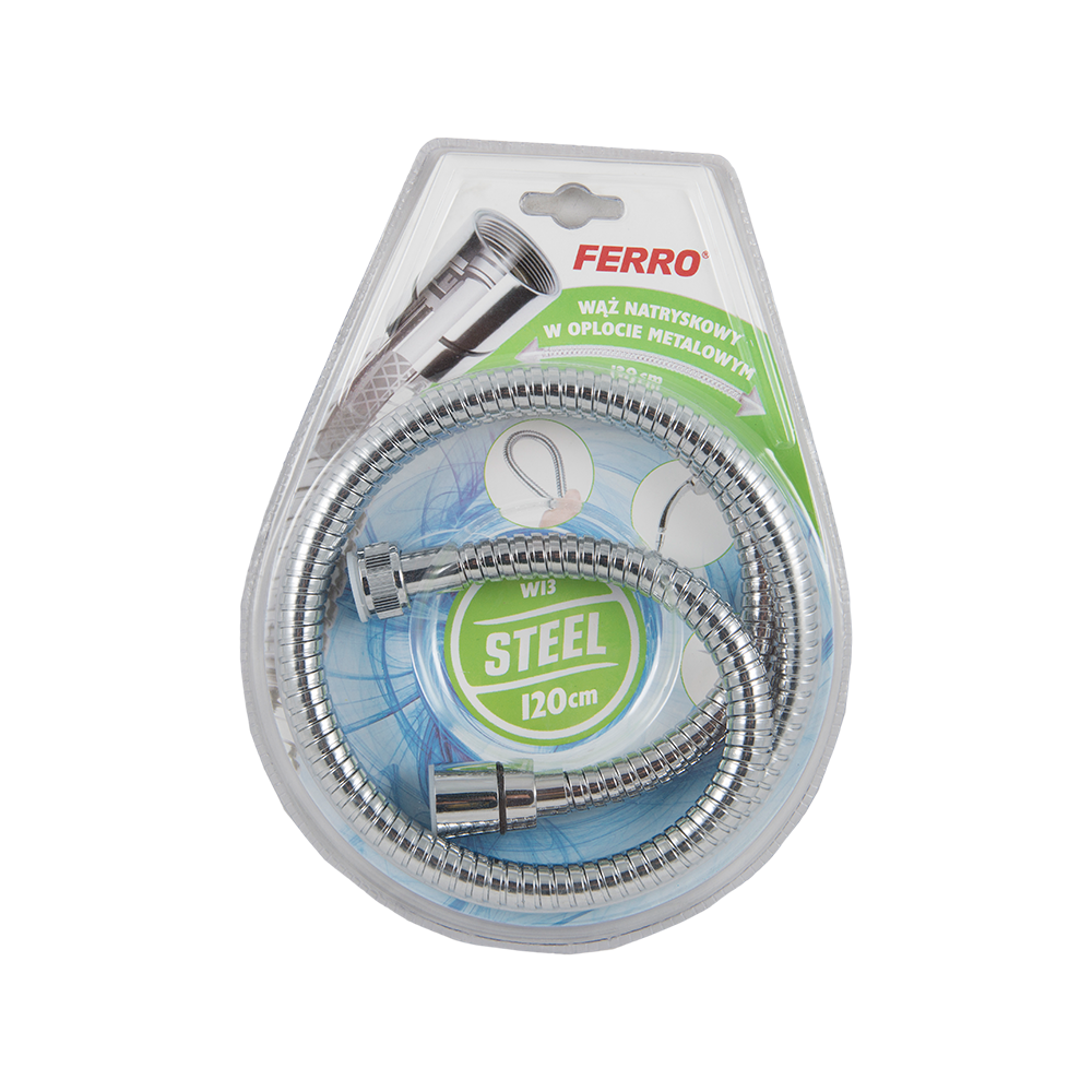Furtun de dus cu elementi conici Ferro W13, 120 cm