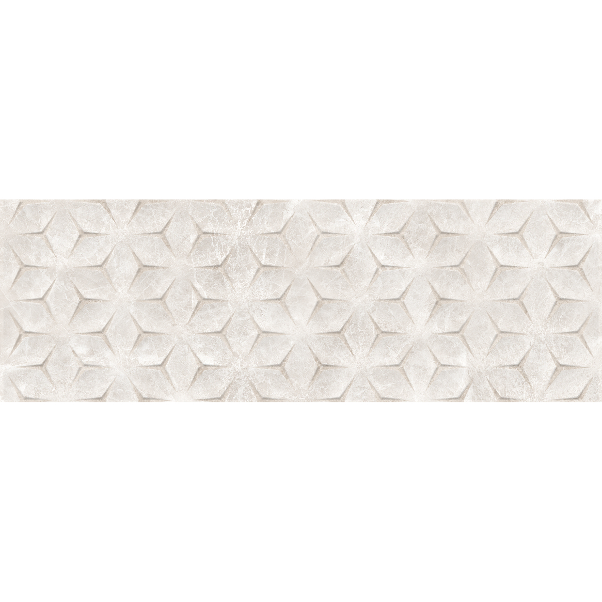 Faianta decorativa baie Orleans Bianco, rectificata, glazurata, crem, lucios, decor cu model, 30 x 90 cm