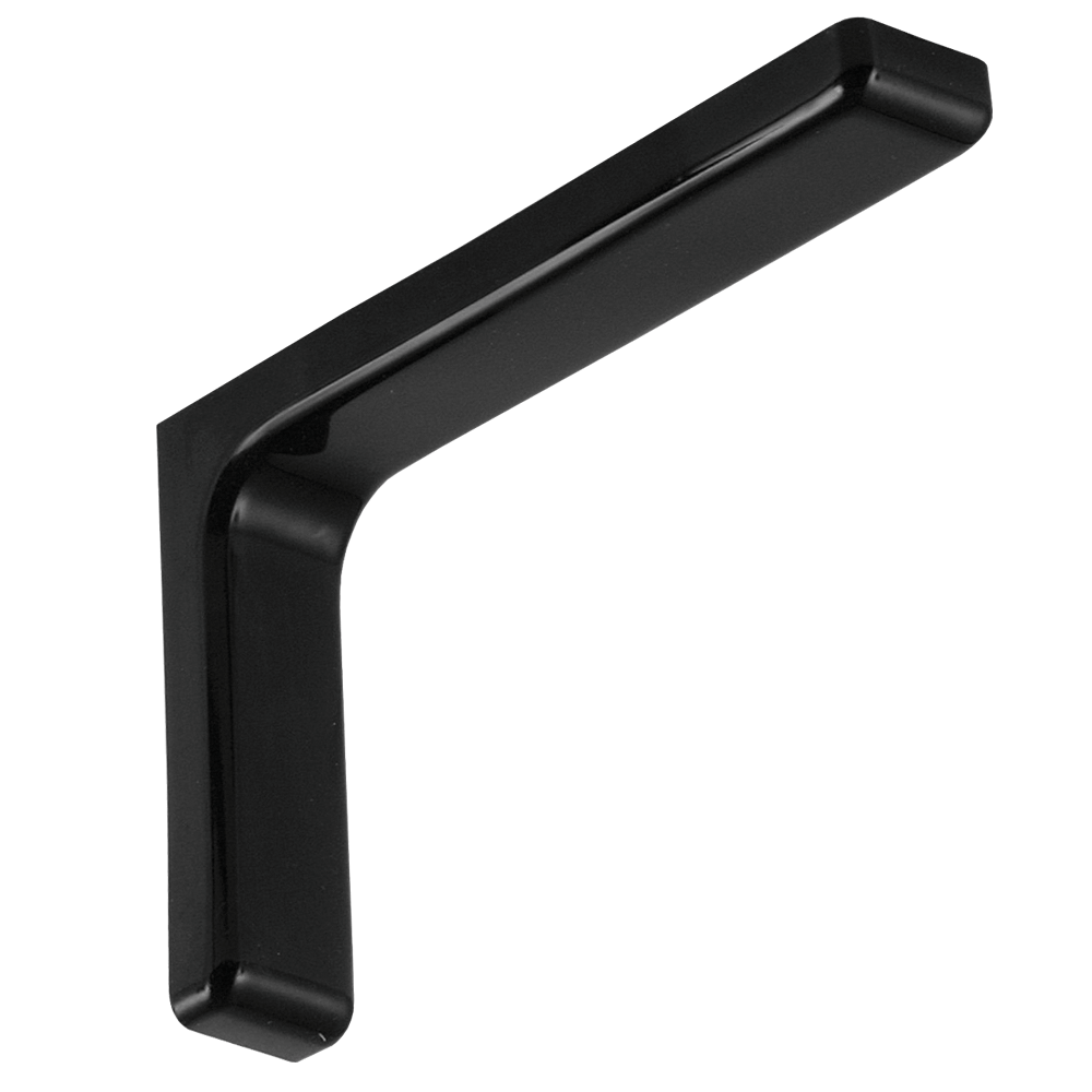 Suport metalic de polita cu protectie, negru, 120 x 77 mm