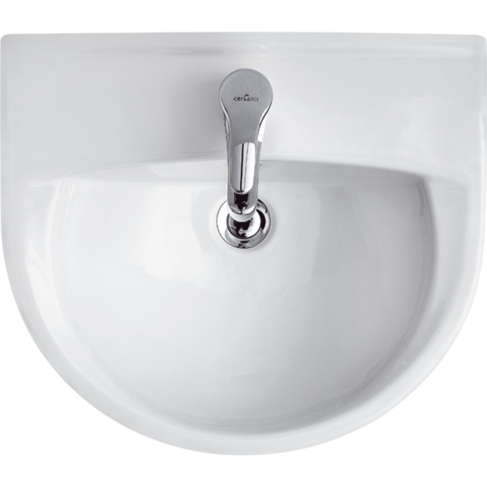Lavoar ceramic Cersanit Family 55, semirotund, alb, 55 x 45.5 x 19 cm