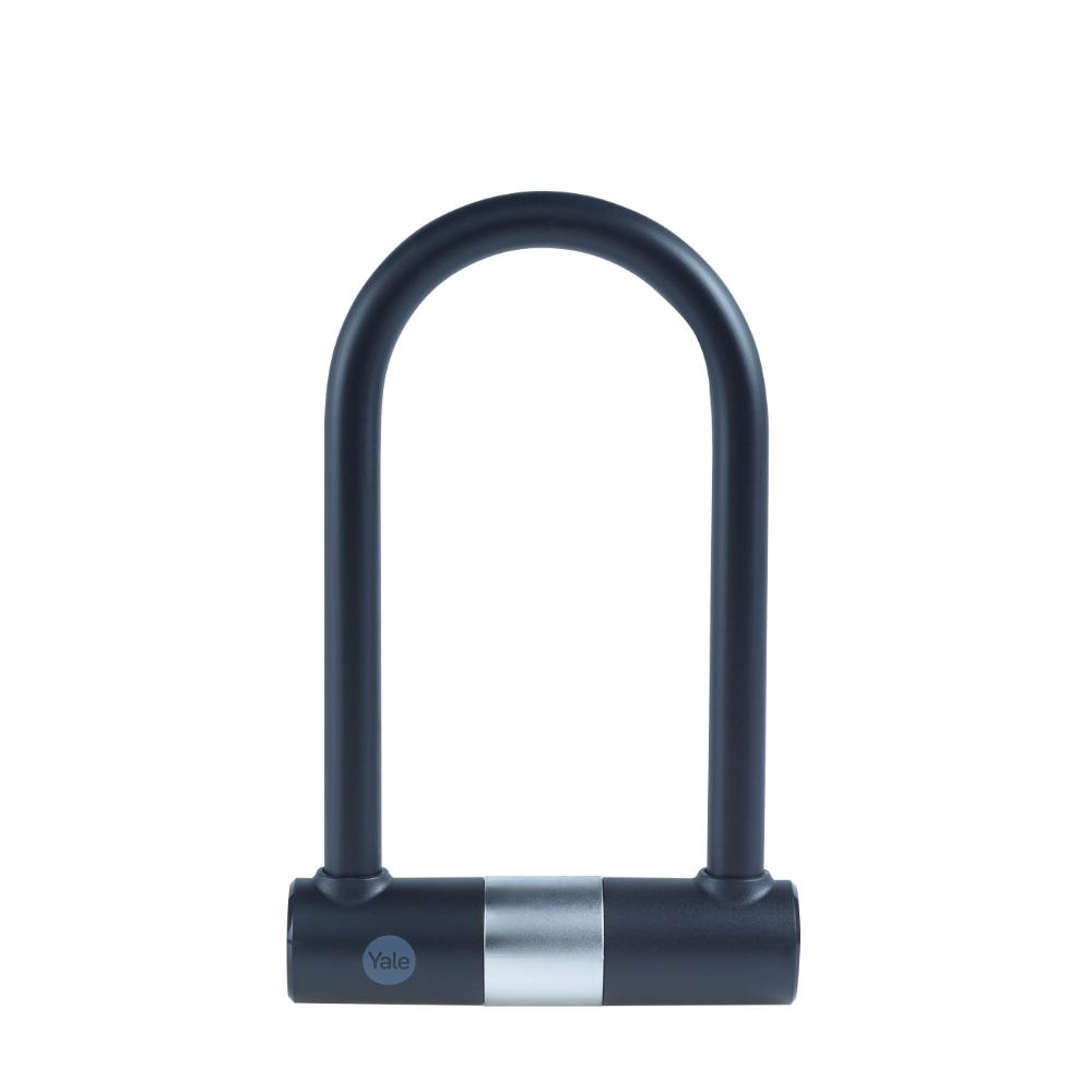 Cablu antifurt pentru bicicleta, Yale, tip U, cu cheie, negru, 158 mm