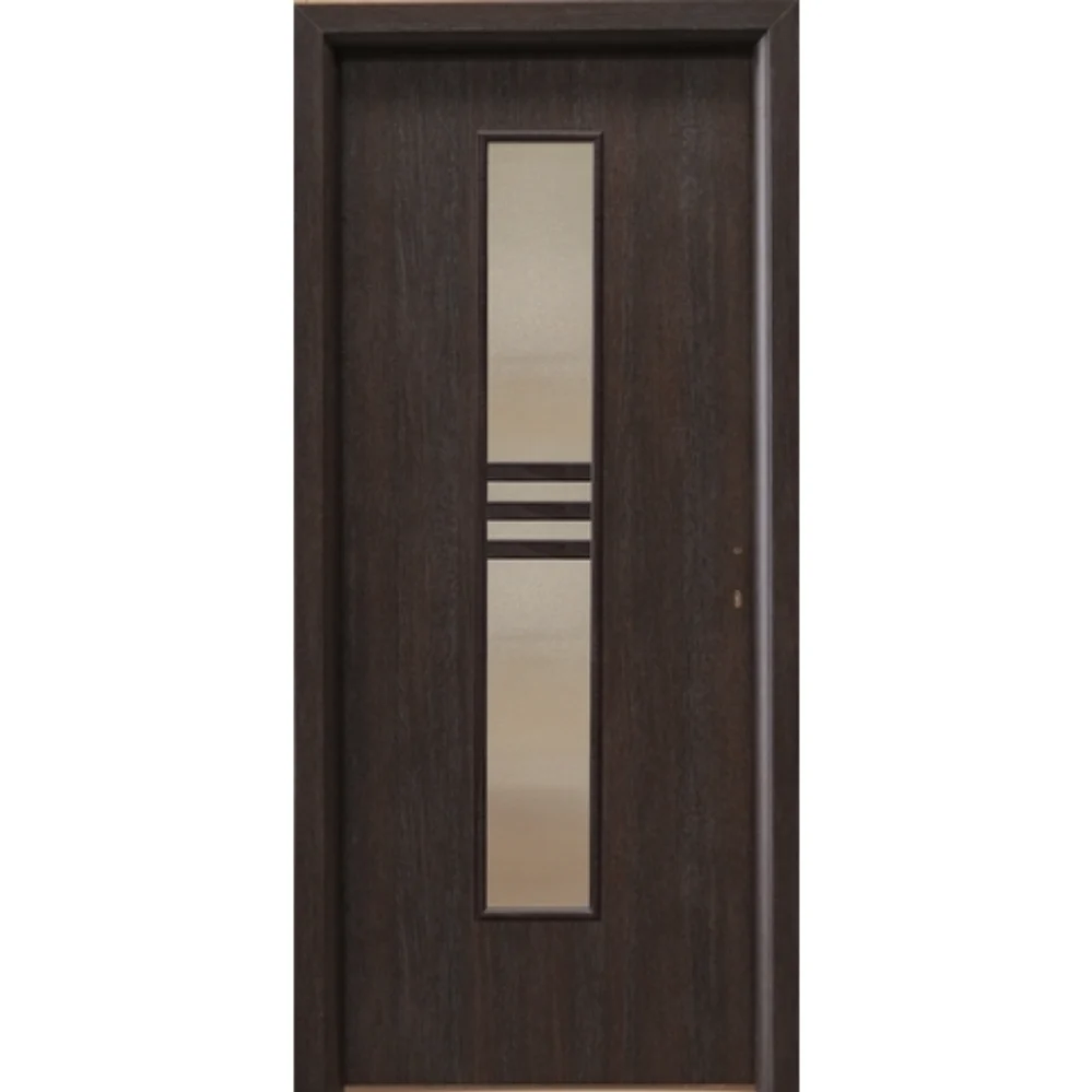 Usa interior cu geam, Wenghe gol D2 660, stanga, 202 x 66 x 4 cm cu toc