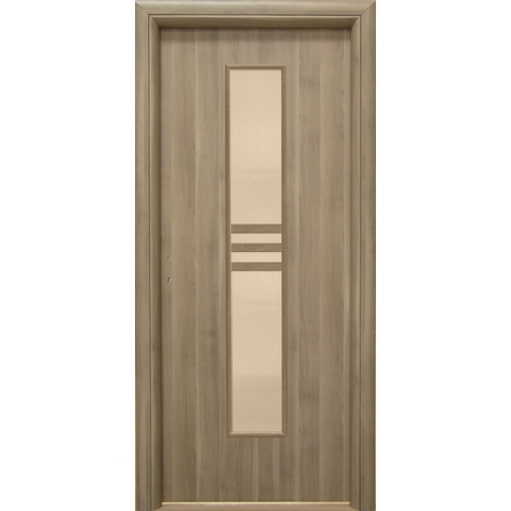 Usa interior cu geam, Gri gol D2 860, dreapta, 202 x 86 x 4 cm cu toc