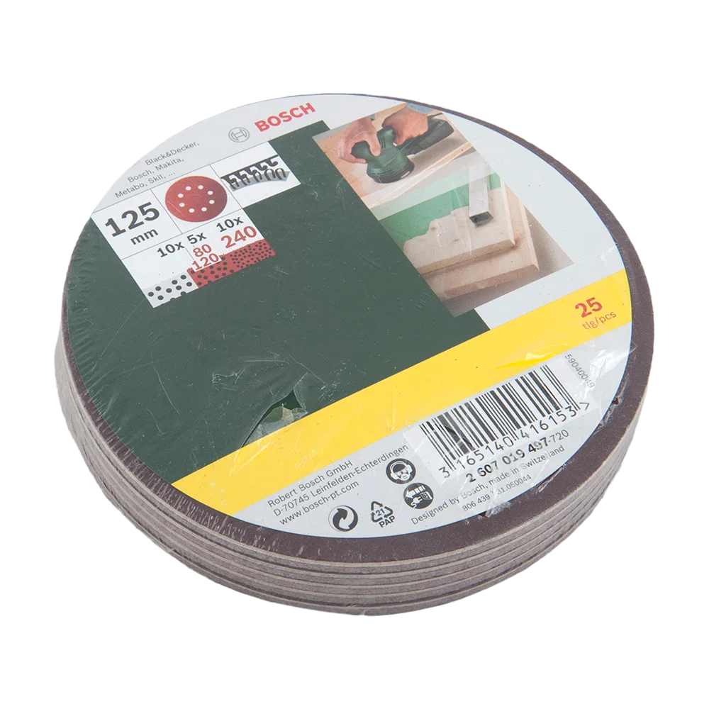 Foi abrazive Bosch, G80, 120, 240, 25 bucati, pentru slefuitoare cu excentric