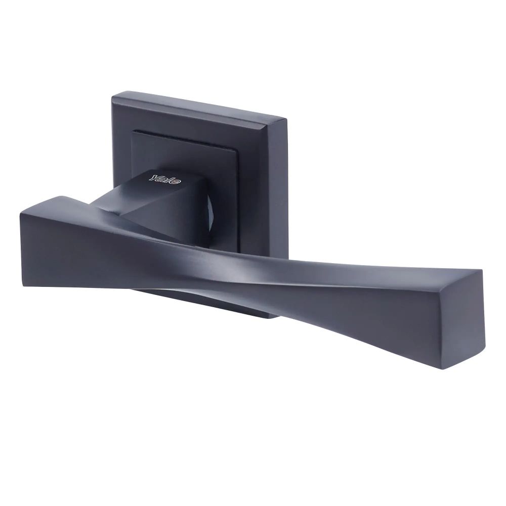 Set manere Yale Verona, cu  rozete cu buton incluse, aluminiu, negru