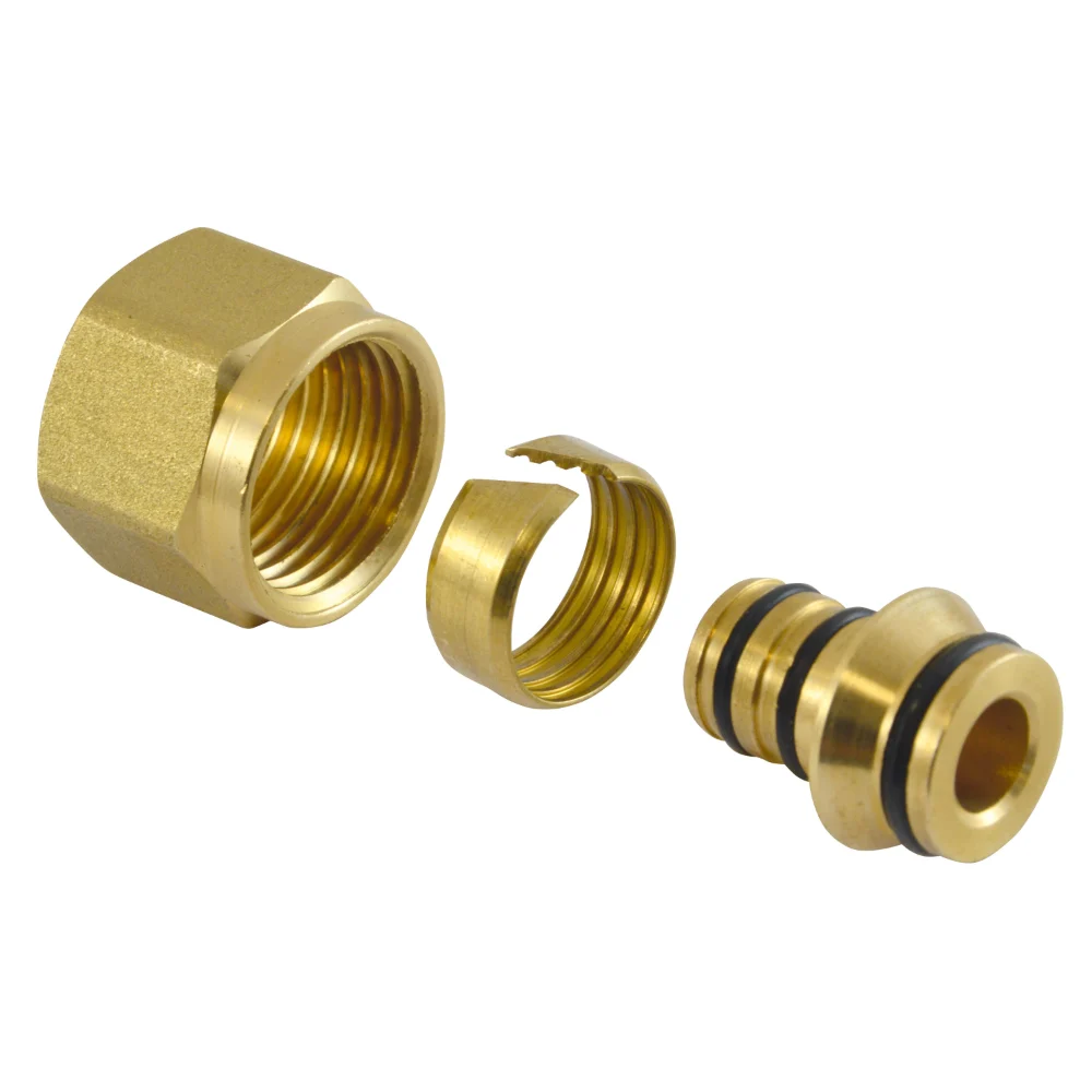 Racord compresiune eurocon Ferro ZL15PEXAL, alama, auriu, 1/2 x 16 mm