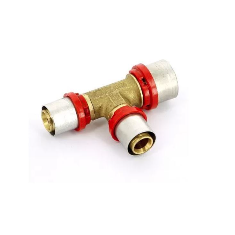 Teu redus presare multistrat Tiemme, filet interior, alama, diametru 26-20-20 mm