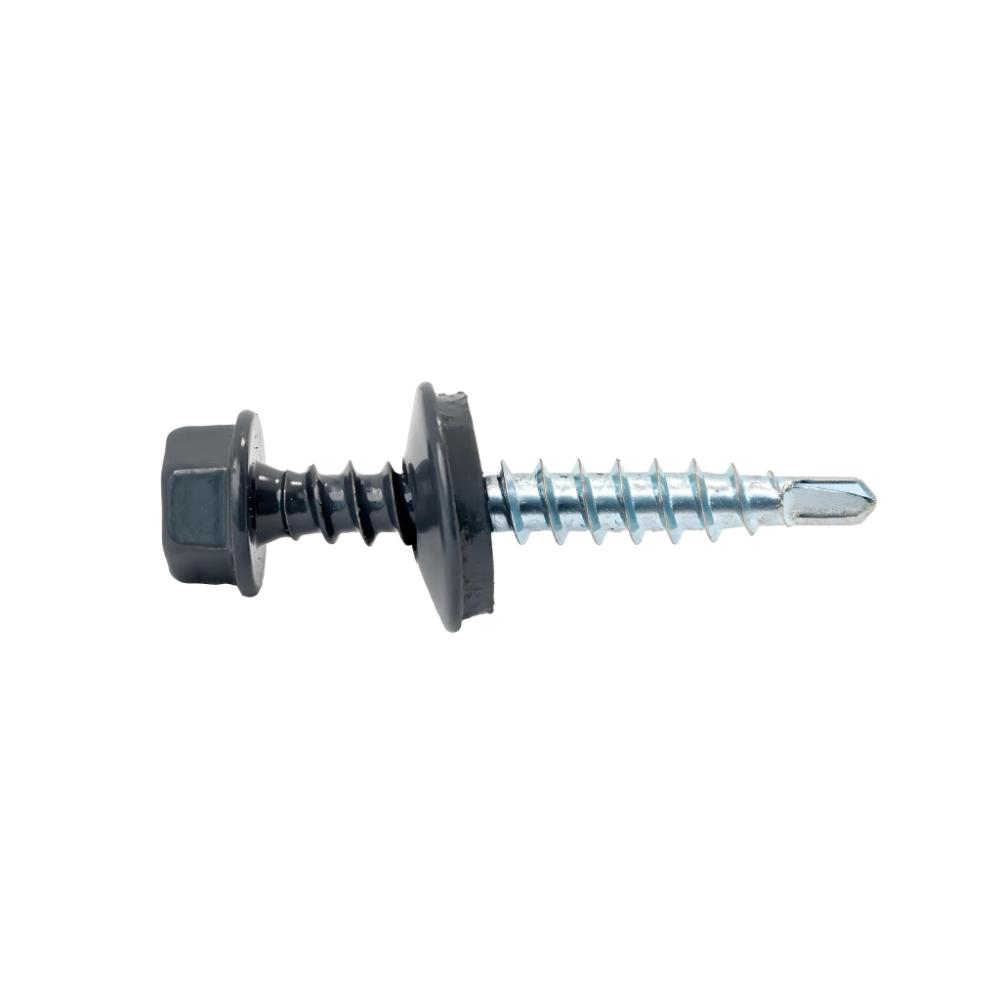 Surub autoforant pentru tigla metalica, gri grafit, RAL 7024, 4.8 x 35 mm, 50 bucati