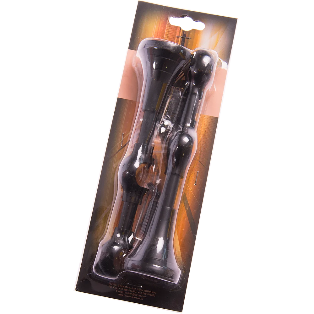 Consola galerie fier forjat Sndeco, dubla, cu suport, deschisa, 20 mm, negru, set 2 buc