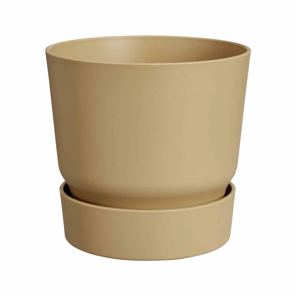 Ghiveci cu rezervor de apa Elho Greenville, plastic, nisip, diametru 14 cm