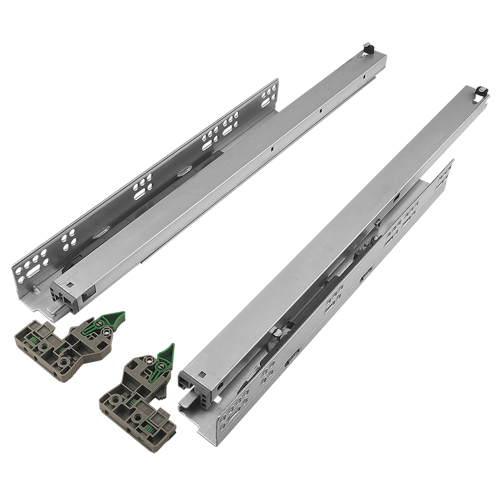 Glisiera ascunsa Teko, extractie totala, push-open si amortizare, otel si plastic, zincat, 450 mm
