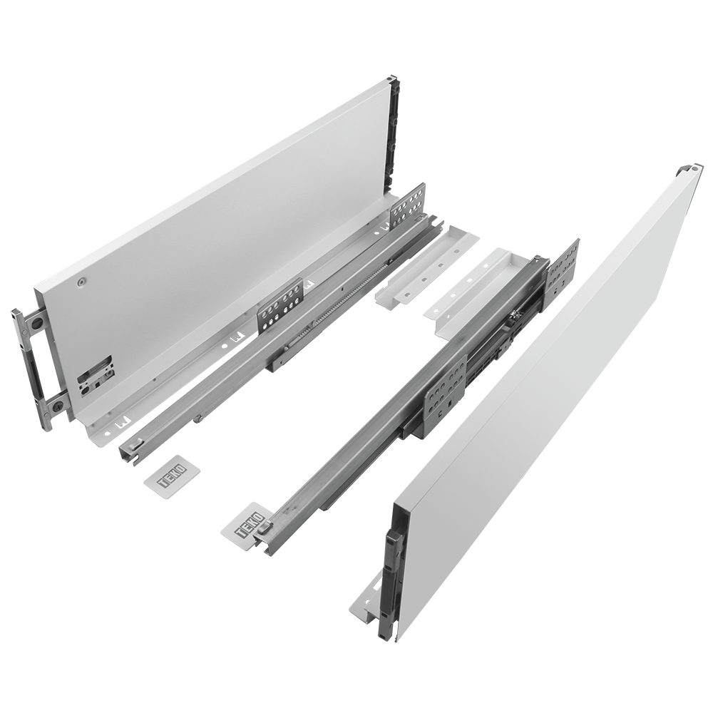 Set sertar Teko, otel si plastic, alb, 40 kg, 450 mm