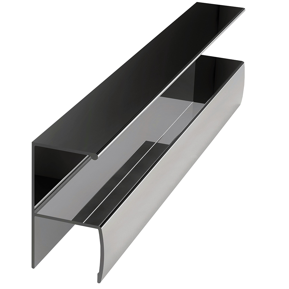 Profil miner Y ER5909, pentru PAL de 18 mm, 2,5 m, anodizat lucios