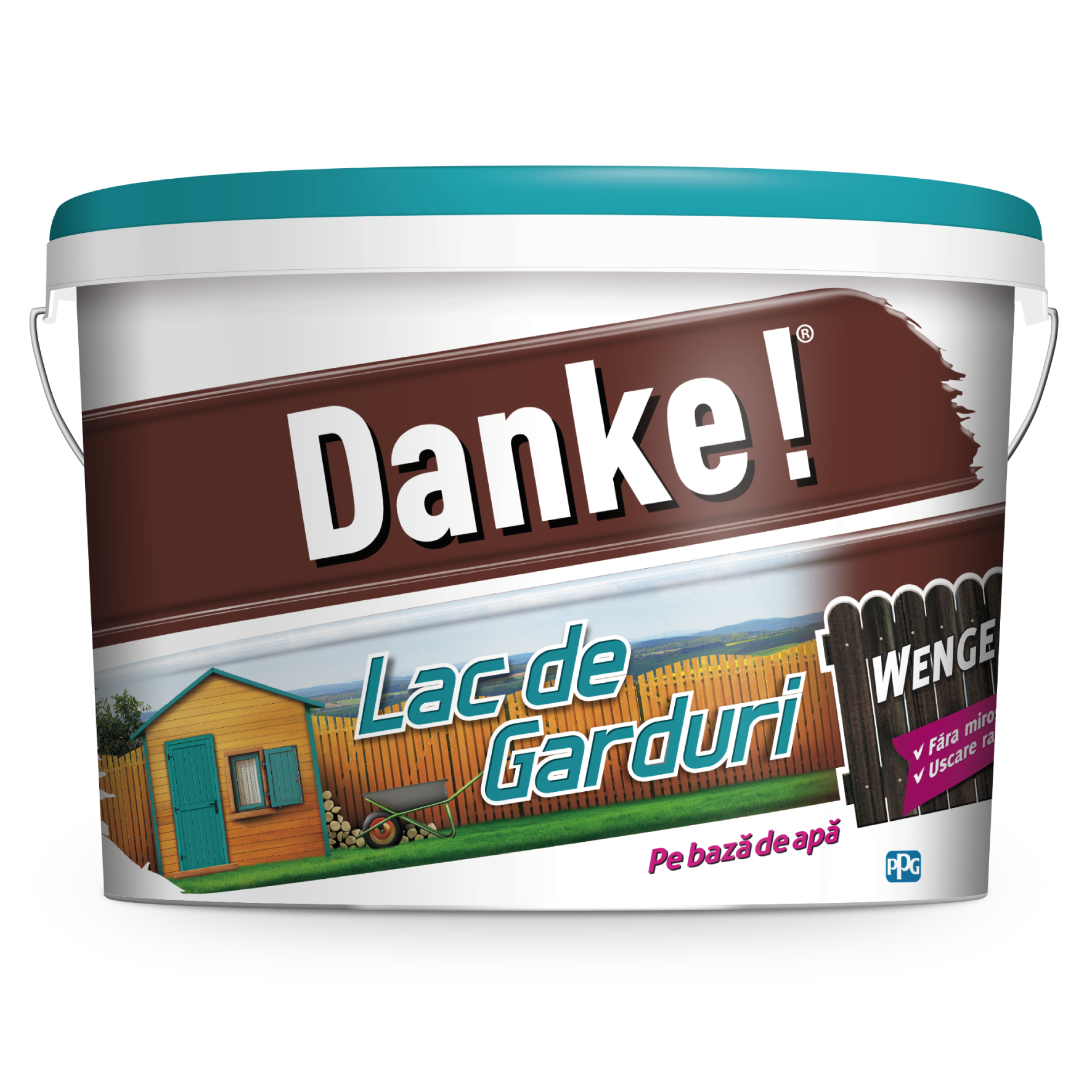 Lac pentru garduri din lemn Danke, wenge, pe baza de apa, 8l