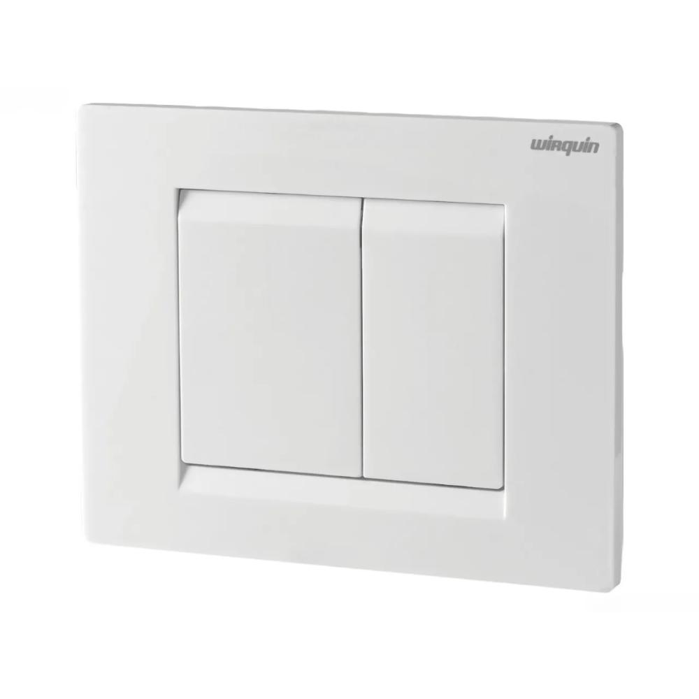 Placa comanda rezervor Wirquin Essentiel, dubla comanda, alb, 3/6 l