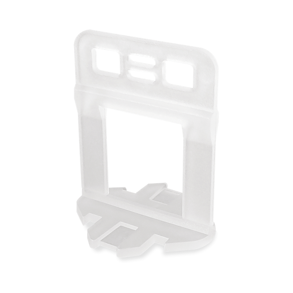 Distantieri clips autonivelanti XL, pentru placi cu grosimea de 12-22 mm, polipropilena, alb, rost 1 mm, 50 bucati