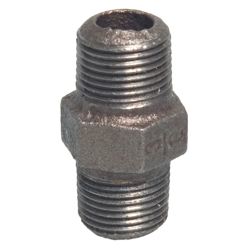 Niplu, fonta, negru, 1 1/2 inch