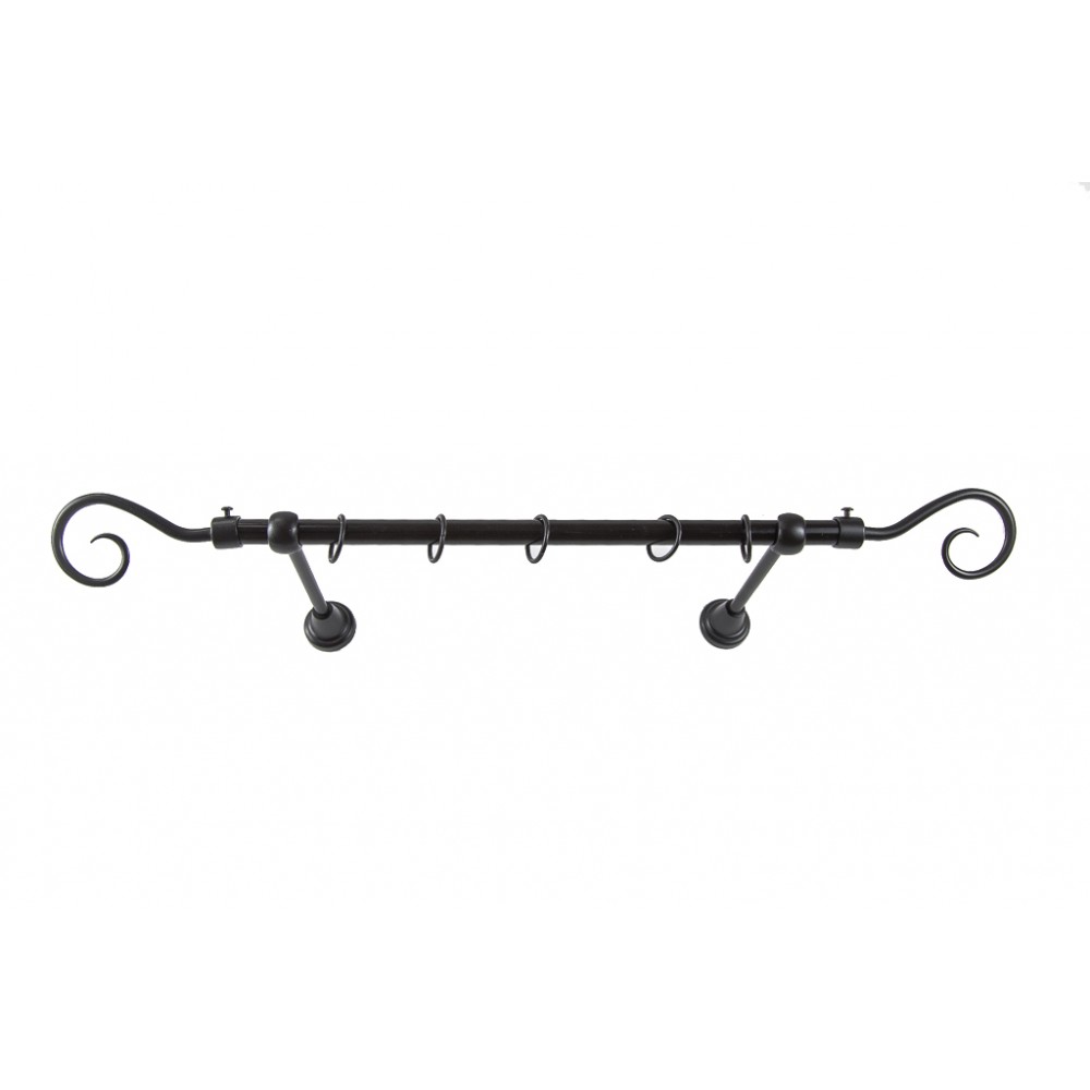 Galerie metalica fier forjat, negru, diametru 20 mm, 160 cm