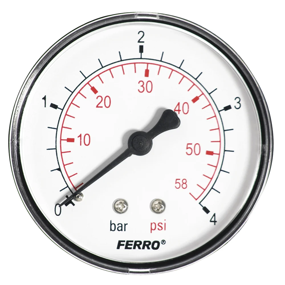 Manometru axial Ferro M6304A, 63 mm, 1/4, 0-4 bar