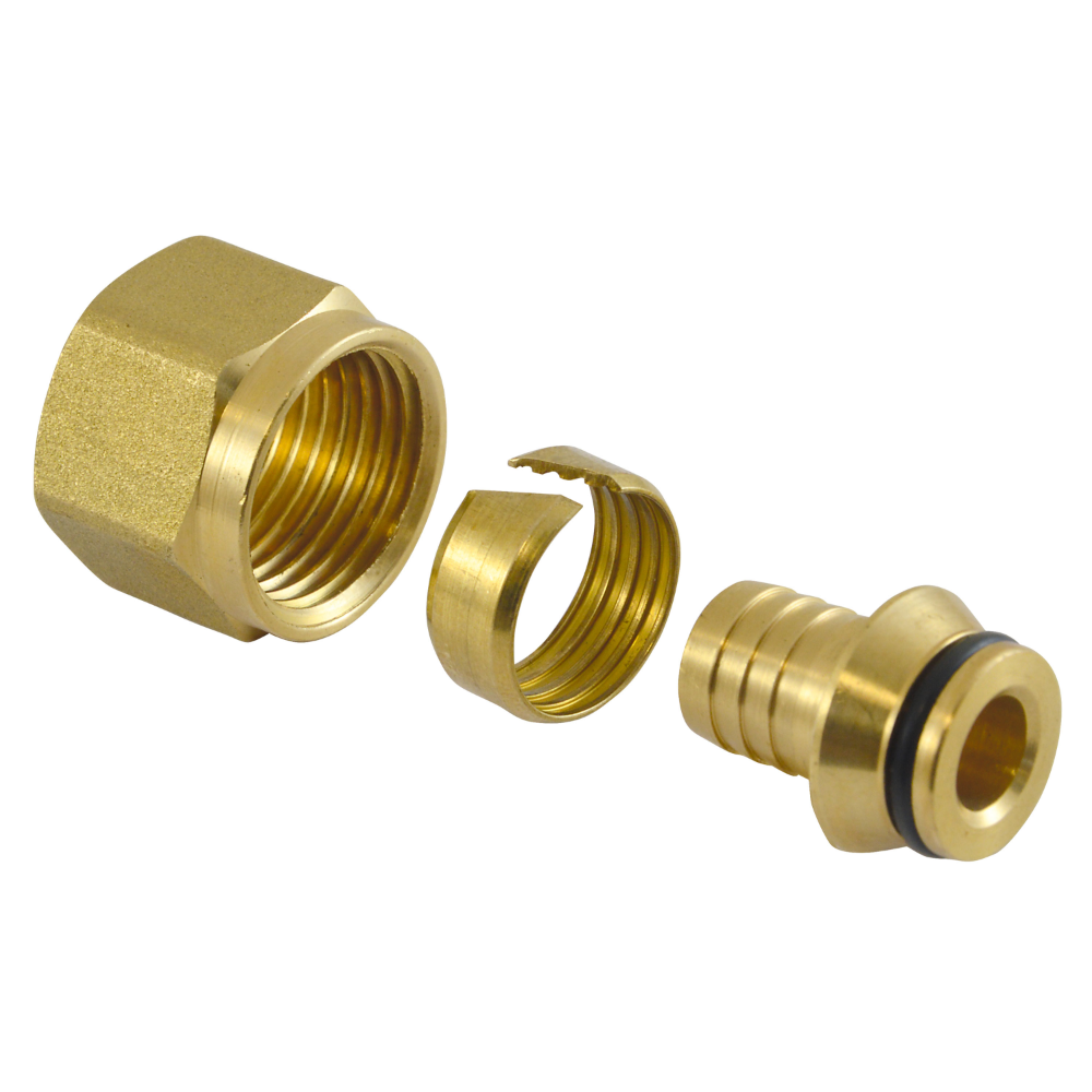 Racord compresiune eurocon Ferro ZL15PEX, alama, racord 1/2, diametru 16 mm