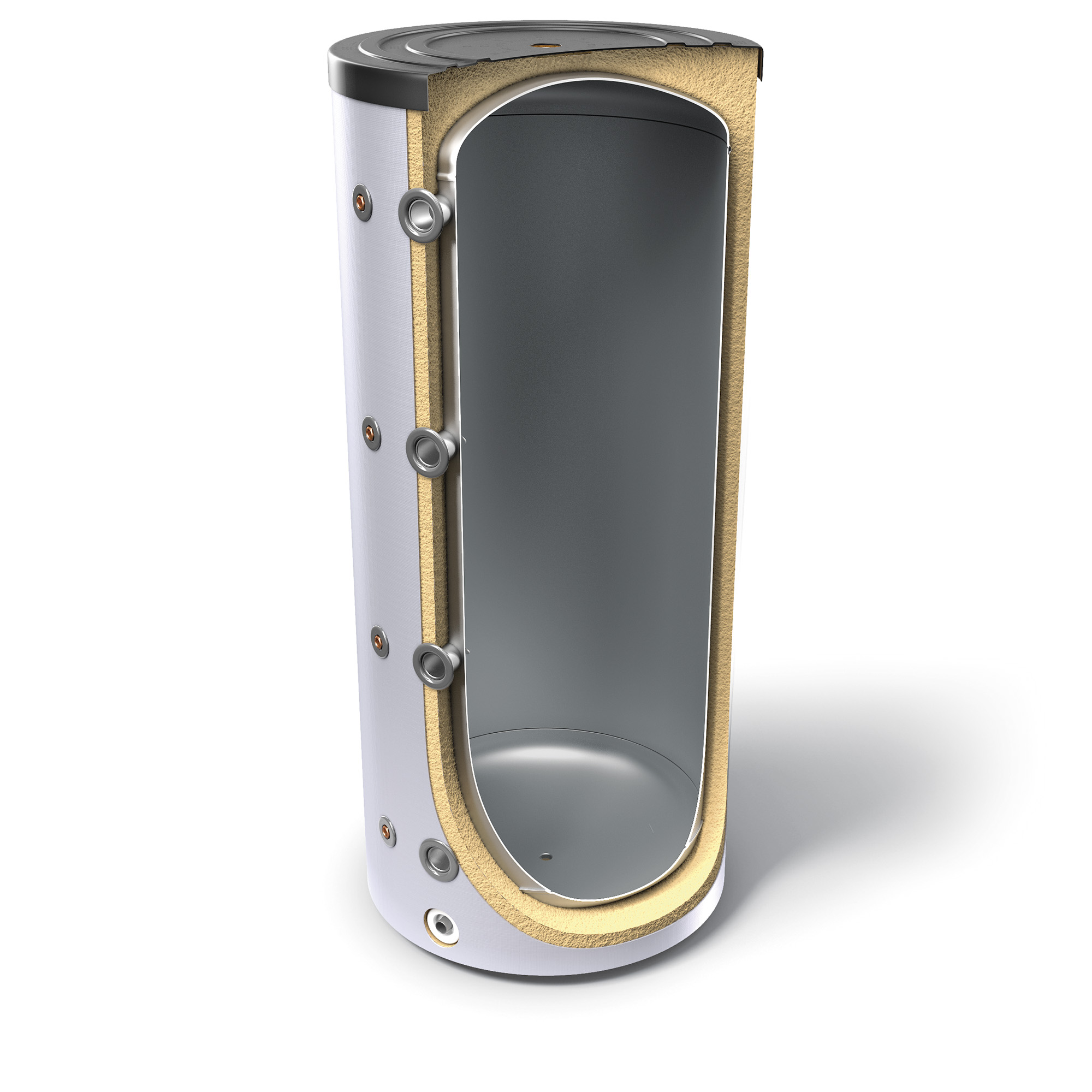 Puffer 1000 l Tesy V 1000 95 C, vertical, fara serpentine, 1 rezervor, gri, 145 kg, 2155 x 950 x 950 mm
