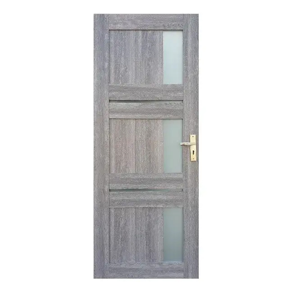 Usa interior MDF Pamate U81B, reversibila, cu geam, gri, 200 x 60 cm