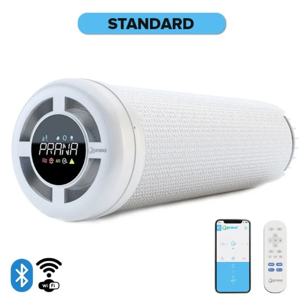 Recuperator de caldura Prana 150 Standard, Wi-Fi, 12 W, 70 mc/h, mod de noapte, timer, preincalzire, degivrare, filtru aer, telecomanda, Wi-Fi, D 150 mm