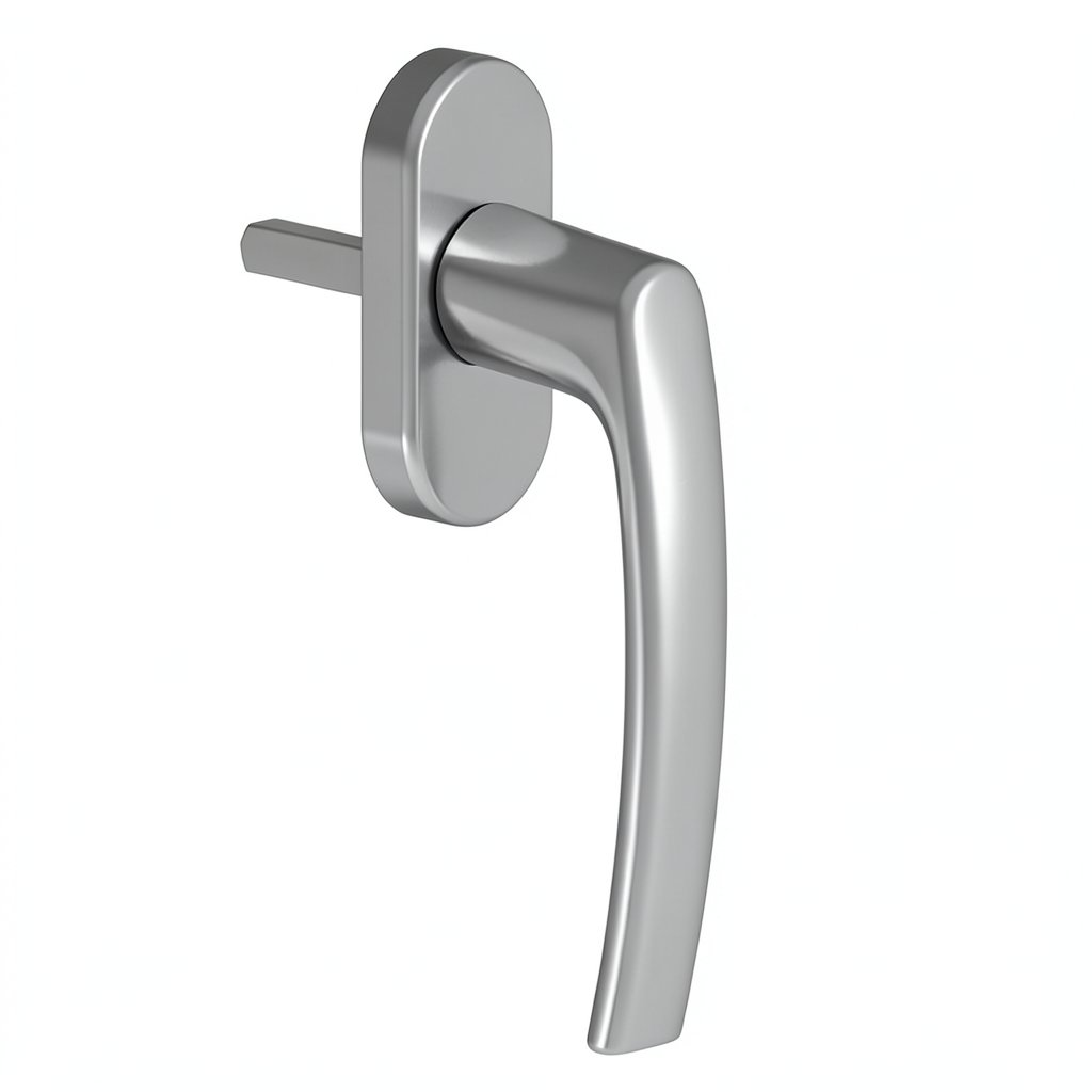 Maner pentru fereastra PVC, aluminiu, argintiu
