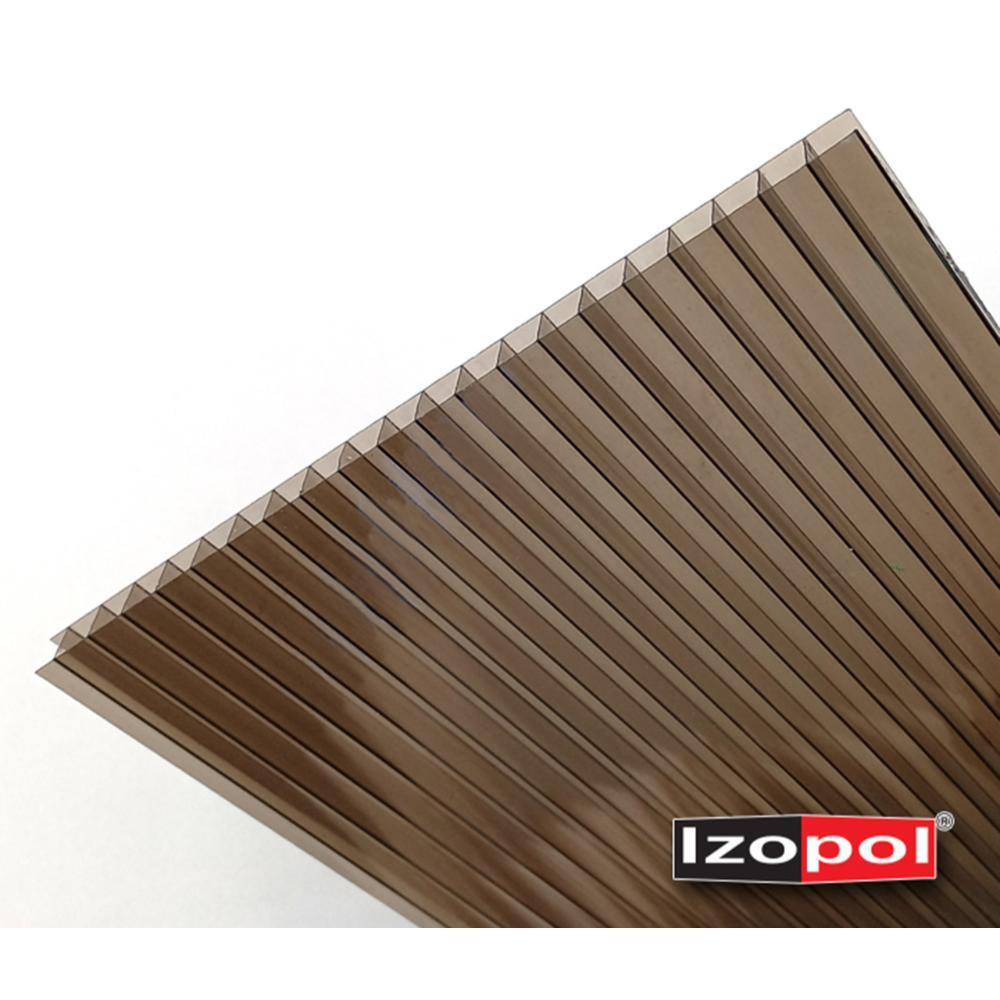 Placa policarbonat Izopol, bronz, grosime 8 mm, 2 x 1.05 m
