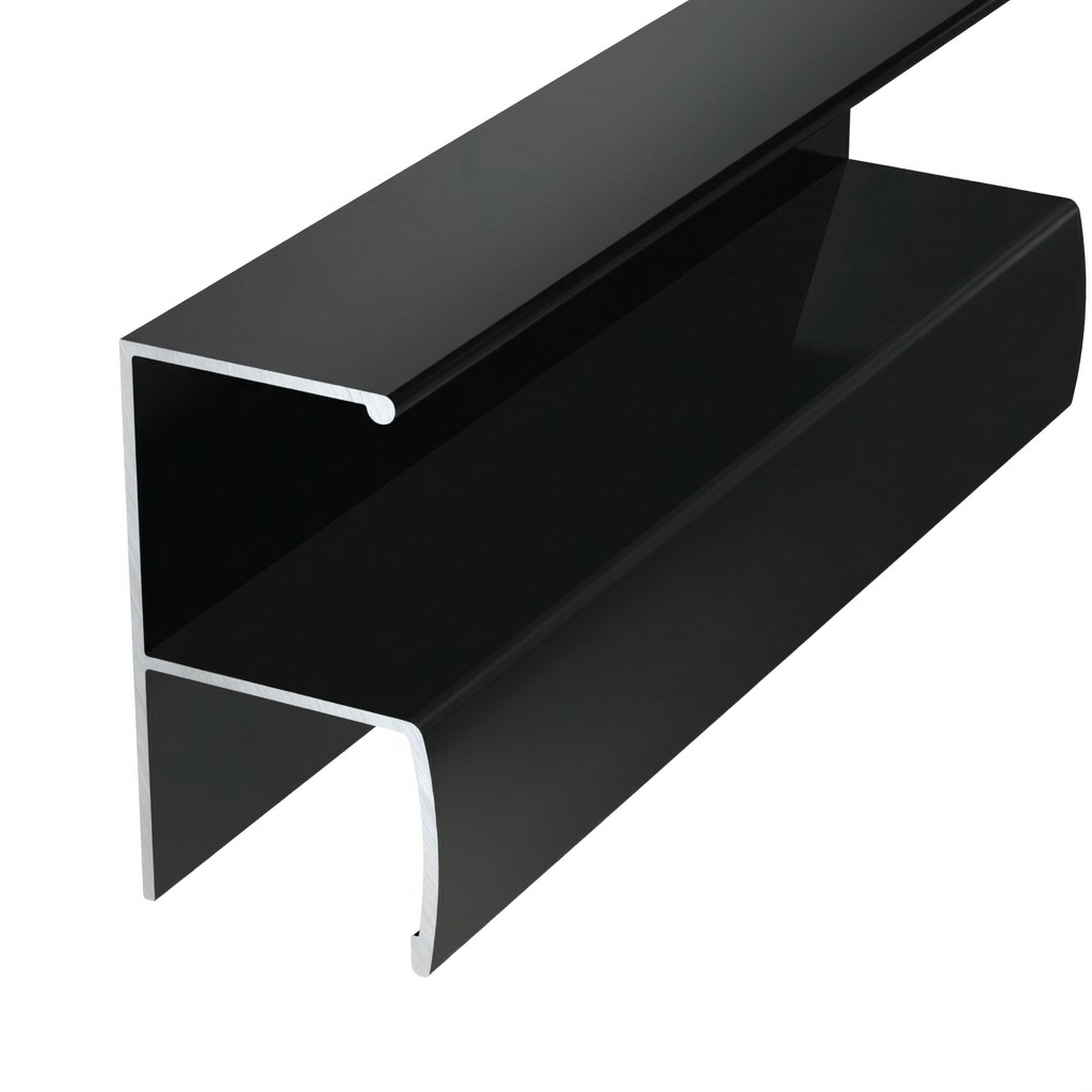 Profil aluminiu tip maner Y Eco, negru, fara perie, 2.5 m