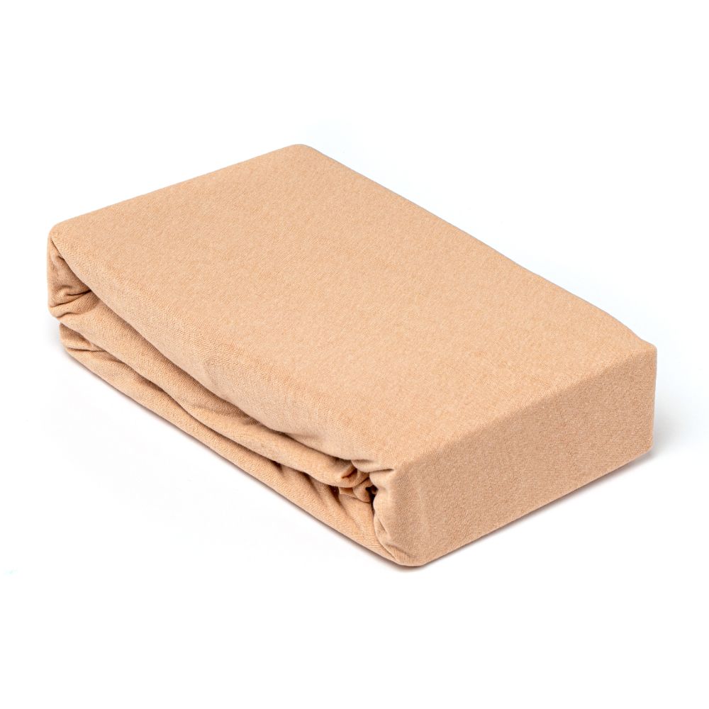 Husa saltea Jersey bej, cu elastic, bumbac 100%, 140 x 200 cm
